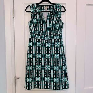 Banana Republic Green and White Retro Inspired Sheath Dress - size 8